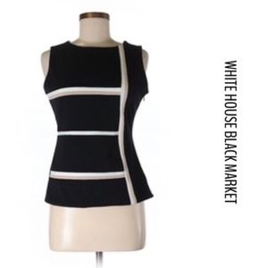 WHBM Solid Black Sleeveless Color Block lined Sz 4
